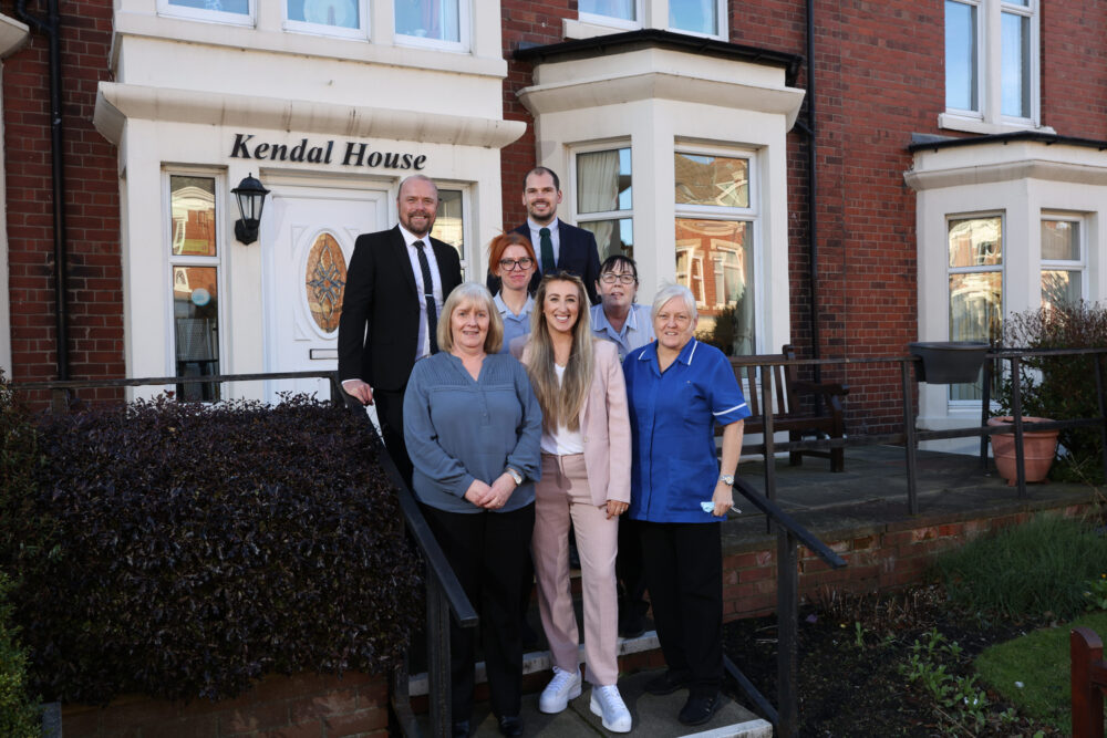 Lenore Care Home staff with Unity Trust Bank relationship manager