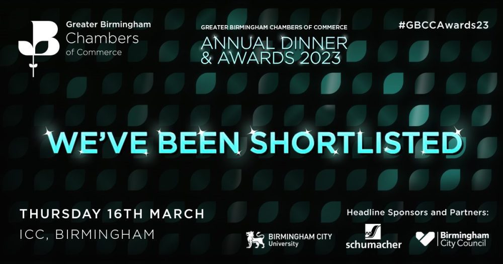 Responsible Business Greater Birmingham Chamber of Commerce Awards shortlist