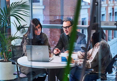 business people looking at online banking portal